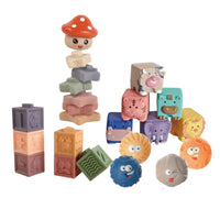 Press Building Blocks Soft Stacking Blocks   Bath Stacking Toy for Infants, Young Children, Bath Time