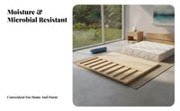 Folding Slatted Board Bi-Fold Construction Foldable Bunkie Board High Load-Bearing Capacity Mattress Foundation for Seniors, Adults, Dormitory