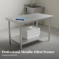 Anti-Rust Stainless Steel Work Table High Load-Bearing Capacity Stainless Steel Workbench Easy to Clean Commercial Kitchen Prep Table Adjustable Leveling Feet for Restaurant Employees, Workshop Workers, Homeowners, Cafeteria, Bakery, Garage, Laundry Room