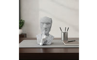 Decorative Bust Textured Bust Statue Resin Sculpture Thoughtful Face Statue Geometric for Art Lovers, Bookshelf, Entryway