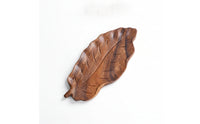 Decorative Leaf Shaped Tray Elegant Walnut Serving Tray Rustic Wooden Platter Minimalist for Tabletop Display