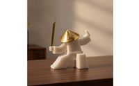 Tabletop Figurine Abstract Fighter Figurine Geometric Statue for Homeowners, Art Collectors, Office, Bookshelf