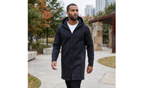 Water-Resistant Hooded Coat Wind-Blocking Neoprene Jacket Minimalist Hooded Jacket with Pockets Warm for Commuting