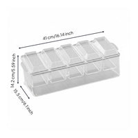 Divided Serving Tray with Lid Portable Compartment Snack Container Clear