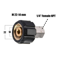 Stainless Steel M22 to 3/8 NPT Adapter Pressure Washer Hose Coupler Rustproof Quick Connect Fitting Heavy Duty