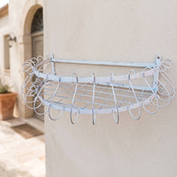 Iron Flower Rack with Grid Shelf Indoor Outdoor Wall-Attached Plant Holder Sturdy Flower Rack for Balcony, Fence