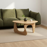 Safe Round Corners Solid Wood Triangle Coffee Table Wear-Resistant Nordic Wood Tea Table Easy Assembly Waterproof for Small Apartment Owners