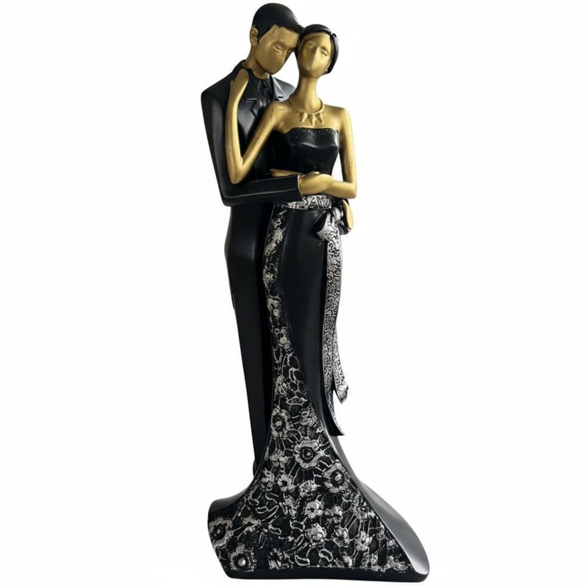 Bride and Groom Statue European Design Wedding Couple Figurine Lightweight Resin Newlywed Statue for Anniversary
