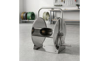 Stainless Steel Hose Reel Cart with Crank Handle Freestanding Metal Hose Cart Compact Hardware Portable for Patio