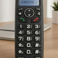 Backlit Display Digital Cordless Phone Numeric Keypad Cordless Handset Matte Black Phone Charging Base Compact