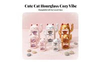 Decorative and Functional Maneki-Neko Hourglass Ornament Symbol of Luck & Prosperity Maneki-Neko Sand Timer Creative Design for Adults, Home