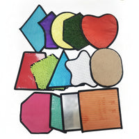 14 Pieces Multi-Textured Sensory Tactile Mat Collection Interactive Sensory Pads with Stitched Edging Long-Lasting Tactile Pad Educational for Children, Toddlers, Classrooms, Playrooms, Wellness Rooms