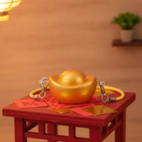 With Hanging Strap Chinese Gold Ingot Model Miniature Yuanbao Charm Dollhouse Wealth Charm