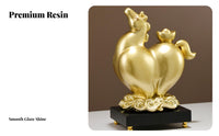 Symbol of Success Golden Horse Statue Positive Energy Wealth Horse Figurine Auspicious Mist Base for Business Owners, Office, Entrance Hall