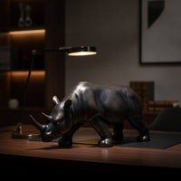 Rhinoceros Figurine Polished Rhino Figurine Eye-Catching Rhino Statue for Collectors