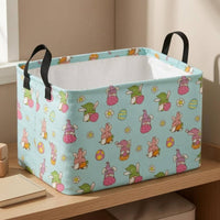 Uncovered Top Cotton Linen Storage Basket Reinforced side_s Cotton-Linen Basket Carry Handles Lightweight for Nursery, Bedroom, Laundry Area, Car Trunk
