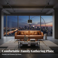 3-Seater Modern Couch Genuine Leather Upholstery 3-Person Couch Down-Filled seat pads Sofa for Apartment Dwellers, Homeowners, Lounge Area