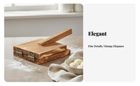 Wooden Dumpling Press Versatile Wooden Pastry Press Smooth Dumpling Wrapper Maker for Home Cooks, Beginners