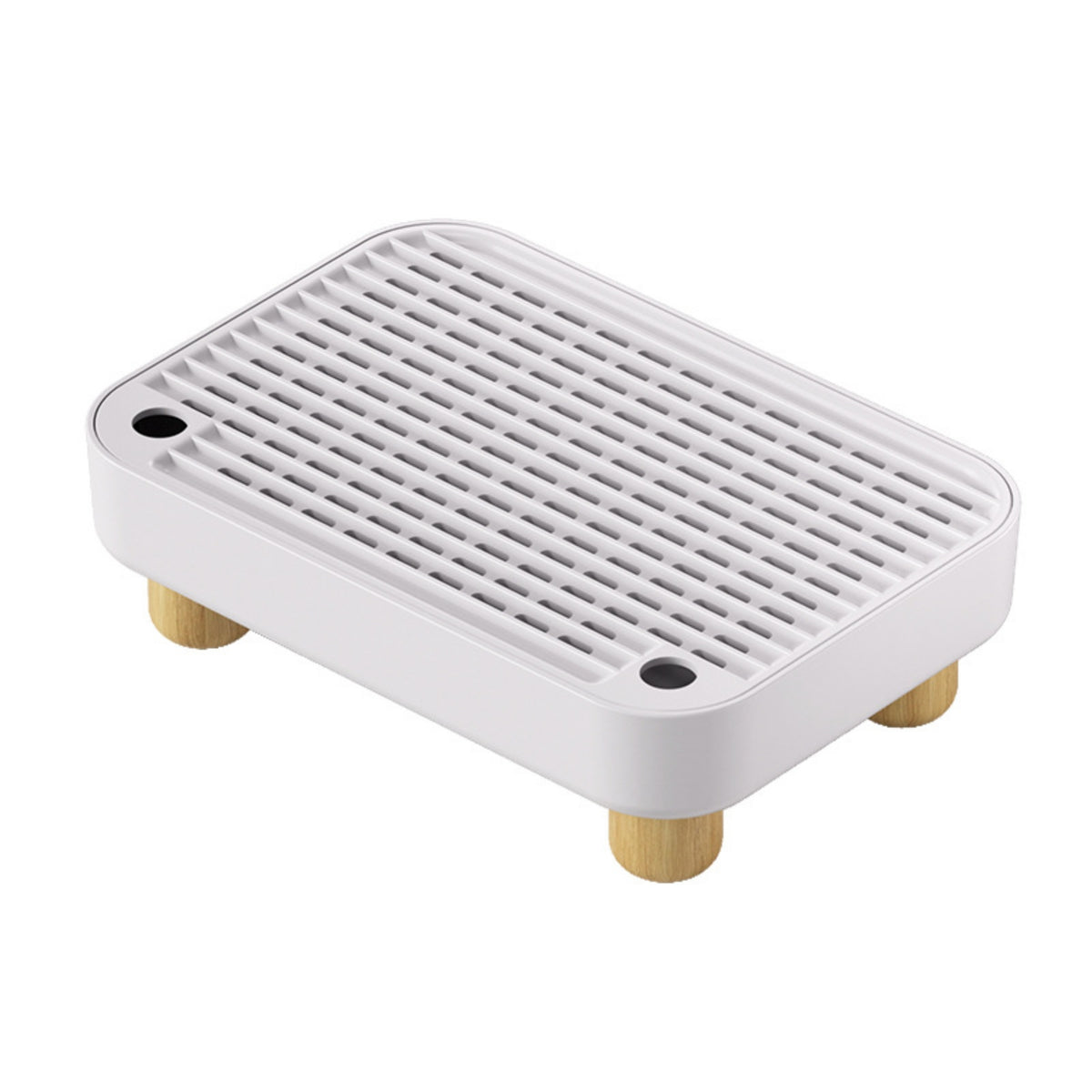 Slatted Litter Box Platform with Wooden Legs Removable Litter Box Step with Wooden Base Compact Wear-Resistant for Cats