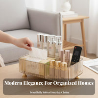 Organizer Box with Tissue Holder Multifunctional Multi-Compartment Tissue Holder