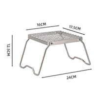 Compact Storage Collapsible Outdoor Grill Stand Easy Setup Foldable Cooking Stand Heavy Duty Portable Grill Rack Rust Resistant for Barbecue