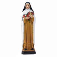Decorative Gift Nun Holding Flowers Figure Serene Design Nun Figurine Highly Detailed Catholic Collectible Figure for Collectors, Church, Mantelpiece, Bookshelf, Desk