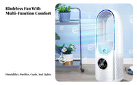 Bladeless Cooling Fan Quiet Personal Air Chiller Low Noise Personal Individual Cooling Chiller for Office Workers, Adults, Desktop, Bedroom