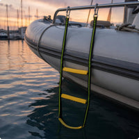 Hanging Boat Ladder Stitched Marine Boarding Ladder Metal Clips Water Gear for Inflatable Boats, Yachts, Watercraft