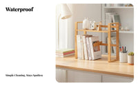 2-Tier Book Rack Large Capacity 2-Tier Tabletop Rack Easy Assembly for Students
