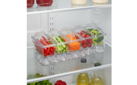 Divided Serving Tray with Lid Portable Compartment Snack Container Clear