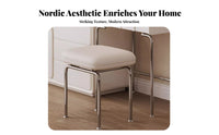 Modern Minimalist Design Cushioned Metal Frame Stool Retro Design Vanity Seat Compact Size Household Furniture Sturdy for Makeup Enthusiasts, Homeowners, Dressing Room, Walk-in Closet, Entryway, Bathroom