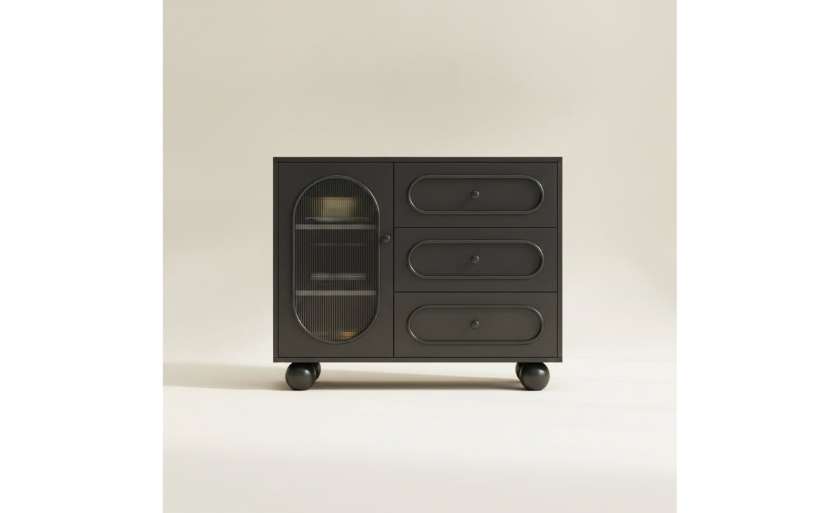 Sideboard with Spherical Feet Minimalist Storage Cabinet Modern Credenza for Dining Room, Kitchen
