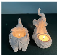 Vintage Thai Creative Elephant Candle Holder Resin Craft Wedding Home Decoration