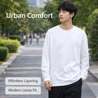Mens Sweatshirts Crew Neck, Comfortable Breathable Wear, Loose Fit Jumpers in Solid Colors, Work Casual Workwear