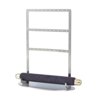 Freestanding Jewelry Display Stand Hanging Holes Earring Holder Cushioned Rod Finger Adornment Holder Oval Base
