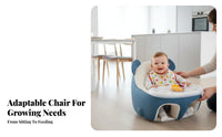 Anti-Tip Safety Inflatable infant Sofa Ergonomic Support Sit-Training Chair Skingentle Infant Floor Seat BPAsafe for Babies 4 months+, New Parents, Toddlers, Feeding Time, play session, Playroom, Living Room