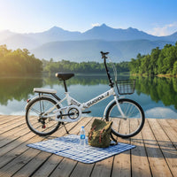 Folding Bike Installation Foldable Bike Shock Absorption Portable Travel Bike for Students, Commuters, Commuting, City, University Grounds