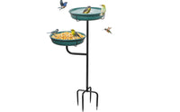 Standing Bird Bath Feeder Antique Bronze Metal Bird Bath Easy to Clean for Patio