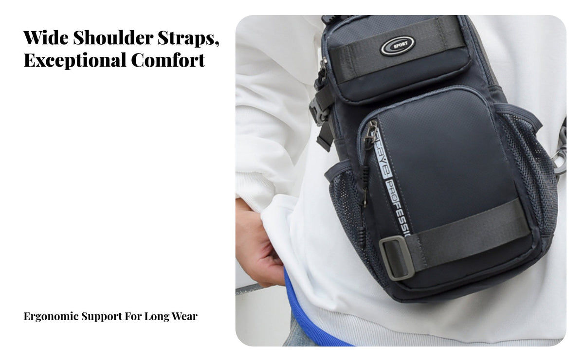 Men's Chest Pack Water Cloth Crossbody Pack Large Capacity Men's Shoulder Bag for Travel, Commuting, Outdoor