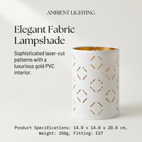 Light Shade with Cut Hollow Pattern for Table Lamps, Decorative Lampshade for Warm Ambient Textile PVC for Ceiling