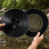 4 Pieces Gold Panning Kit with Hand Tools Essential Metal Pan with Classifier Screen Portable Classifier Screen for Outdoor Prospecting