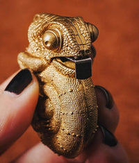 Vintage Bronze Lizard-Shaped Tape Measure Portable Mini Keychain Measuring Tape