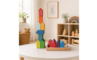 City Construction Stacking Blocks Colorful House Building Blocks Creative for Nursery