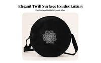 Floral Mandala Print Stretch Wheel Backpack Black Round Backpack