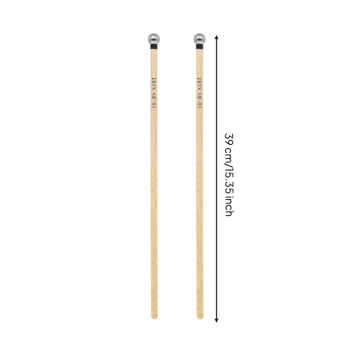 2 Pieces Wood Handle Steel Ball Head Mallet Sturdy Glockenspiel Mallet Balanced Xylophone Mallets Clear Bright Sound for Band Practice, Stage Performance