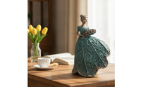 Flower Fairy Girl Figurine with Bouquet Textured Flower Fairy Girl Figurine Elegant Ornament for Tabletop, Shelf, Garden