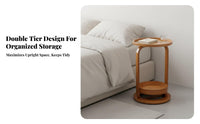 Light Luxury Feel Round Side Table Vintage design Round Tripod Table Mid-20th Centuryera Modern Design Nightstand space-efficient Size for Apartment Dwellers, Homeowners, Students, Bedroom, Small Spaces, Living Room, perusing corner