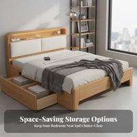 No Box Support Needed Bed Frame with LED Lights Heavy Duty Support Platform Bed with USB Ports Bedroom Furniture for Couples, Homeowners, Apartment Dwellers, Guesthouse, Guest Room