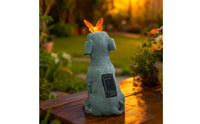 Dog Statue with Solar Light -Look Garden Statue with Solar Lantern Energy-Efficient Dog Figurine