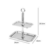 2 Tier Cake Stand Effortlessly to Clean Two Tier Serving Tray Modern Cake Stand with Handle